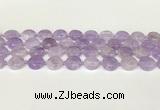 CNA1126 15.5 inches 14mm flat round natural lavender amethyst beads
