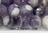 CNA1162 15.5 inches 8mm faceted round natural dogtooth amethyst beads