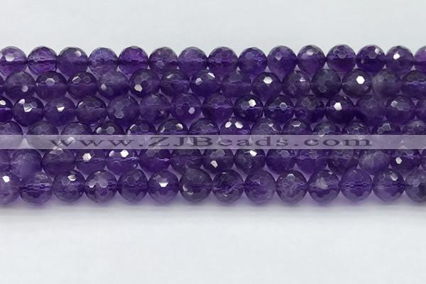 CNA1172 15.5 inches 8mm faceted round natural amethyst beads