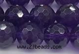 CNA1177 15.5 inches 10mm faceted round natural amethyst beads