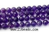 CNA1178 15.5 inches 12mm faceted round amethyst gemstone beads