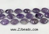 CNA1202 15.5 inches 18*25mm faceted oval amethyst beads