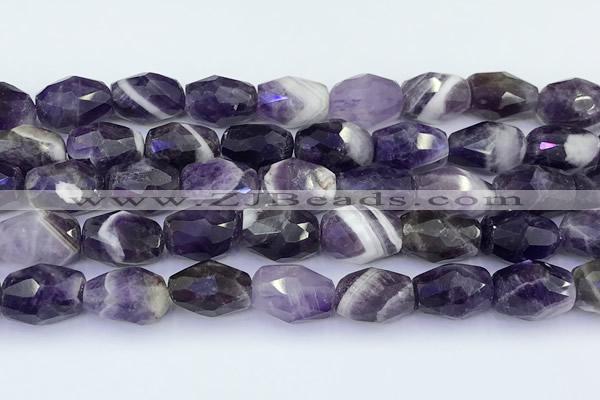 CNA1240 15 inches 10*14mm faceted nuggets dogtooth amethyst beads
