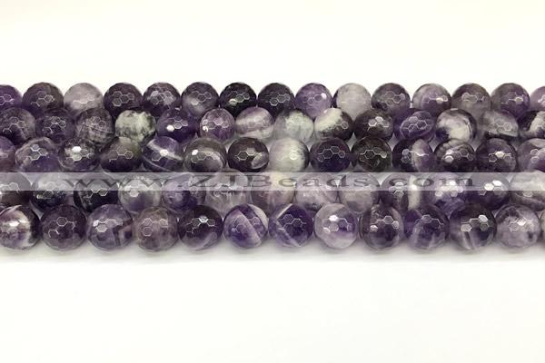 CNA1246 15 inches 8mm faceted round dogtooth amethyst beads