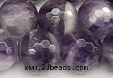 CNA1248 15 inches 12mm faceted round dogtooth amethyst beads