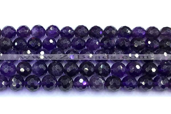 CNA1252 15 inches 10mm faceted round amethyst beads