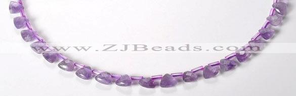 CNA21 8mm faceted triangle A- grade natural amethyst beads