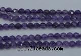 CNA250 15.5 inches 4mm faceted round natural amethyst beads