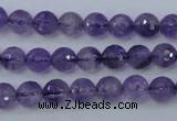 CNA252 15.5 inches 8mm faceted round natural amethyst beads