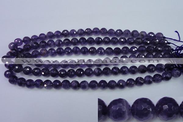 CNA253 15.5 inches 10mm faceted round natural amethyst beads