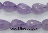 CNA318 15.5 inches 12*16mm faceted teardrop natural lavender amethyst beads