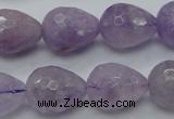 CNA319 15.5 inches 15*20mm faceted teardrop natural lavender amethyst beads