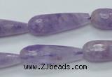 CNA320 15.5 inches 10*30mm faceted teardrop natural lavender amethyst beads