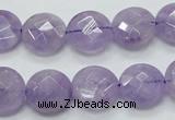 CNA323 15.5 inches 14mm faceted coin natural lavender amethyst beads