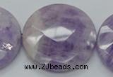 CNA327 15.5 inches 40mm faceted coin natural lavender amethyst beads