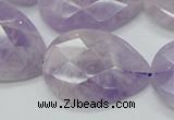CNA337 22*30mm faceted teardrop natural lavender amethyst beads