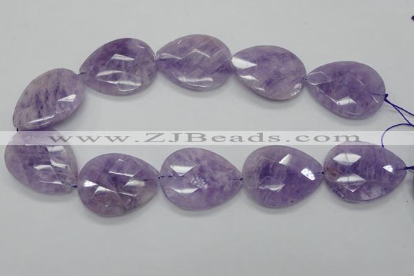 CNA338 30*40mm faceted teardrop natural lavender amethyst beads