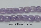 CNA339 15.5 inches 8*8mm faceted square natural lavender amethyst beads