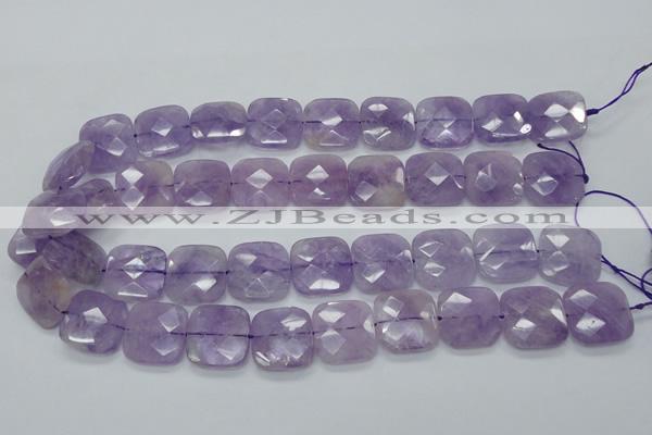 CNA341 15.5 inches 20*20mm faceted square natural lavender amethyst beads