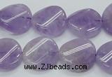 CNA343 15.5 inches 20mm twisted coin natural lavender amethyst beads