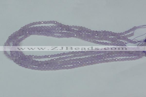 CNA420 15.5 inches 4mm faceted round natural lavender amethyst beads