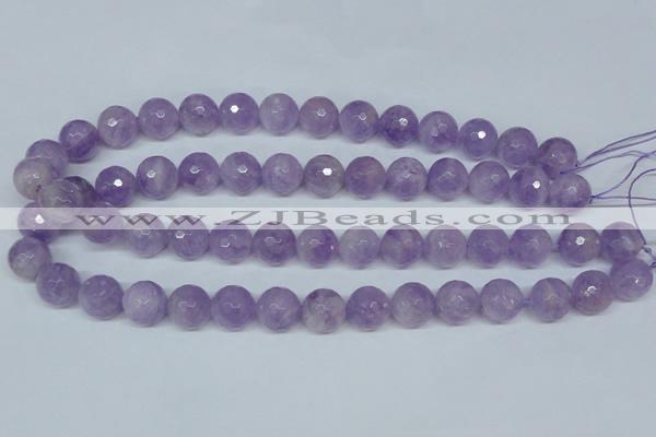 CNA425 15.5 inches 14mm faceted round natural lavender amethyst beads