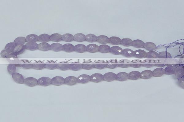 CNA429 10*14mm faceted rice natural lavender amethyst beads