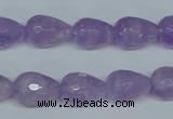 CNA430 10*14mm faceted teardrop natural lavender amethyst beads