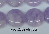 CNA437 15.5 inches 22mm flat round natural lavender amethyst beads