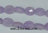 CNA454 15.5 inches 10*12mm faceted oval natural lavender amethyst beads