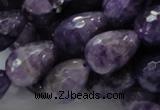 CNA48 15.5 inches 13*18mm faceted teadrop grade AB natural amethyst beads