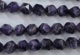 CNA502 15 inches 8mm faceted nuggets amethyst gemstone beads