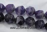 CNA504 15 inches 12mm faceted nuggets amethyst gemstone beads