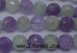 CNA663 15 inches 10mm faceted round lavender amethyst & prehnite beads