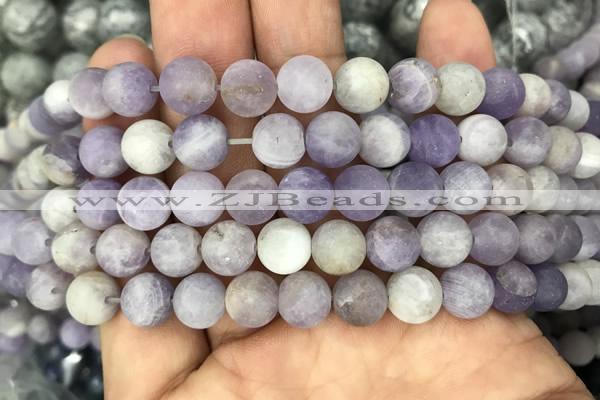 CNA677 15.5 inches 8mm round matte lavender amethyst beads