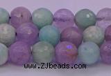 CNA682 15.5 inches 8mm faceted round lavender amethyst & amazonite beads