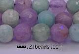 CNA683 15.5 inches 10mm faceted round lavender amethyst & amazonite beads