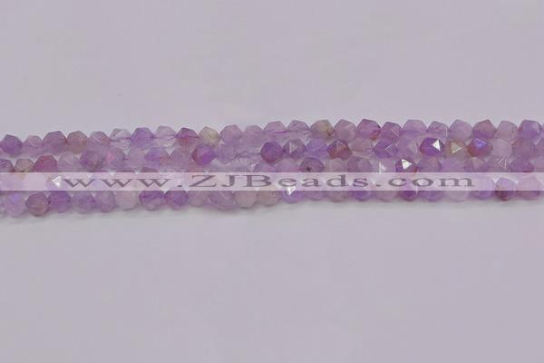 CNA691 15.5 inches 6mm faceted nuggets lavender amethyst beads