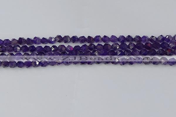 CNA757 15.5 inches 6mm faceted nuggets amethyst beads wholesale