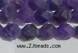 CNA767 15.5 inches 8mm faceted nuggets matte amethyst beads