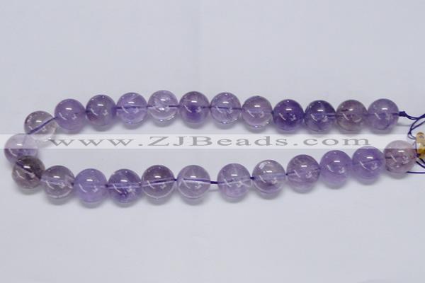 CNA805 15.5 inches 14mm round natural light amethyst beads