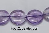 CNA823 15.5 inches 16mm flat round natural light amethyst beads