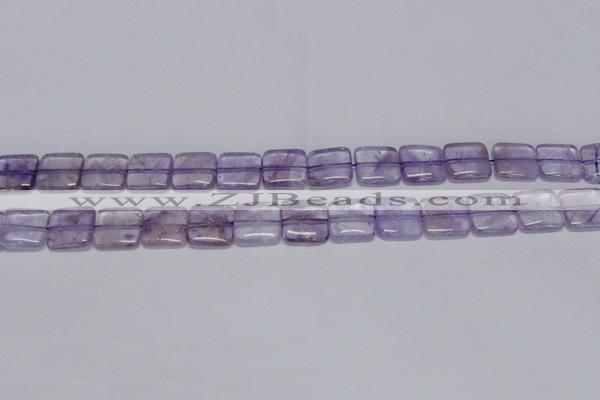 CNA840 15.5 inches 10mm square natural light amethyst beads