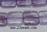 CNA842 15.5 inches 14mm square natural light amethyst beads