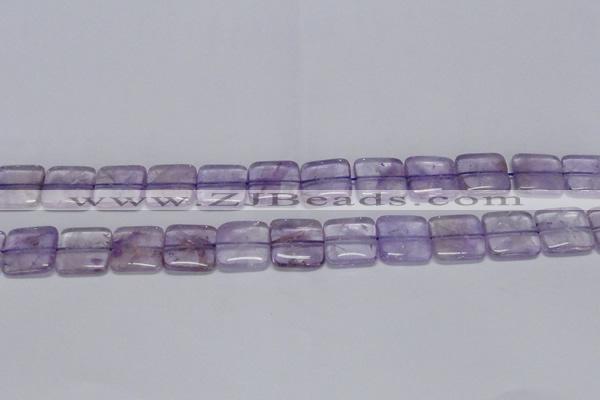 CNA842 15.5 inches 14mm square natural light amethyst beads