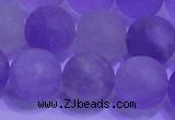CNA915 15.5 inches 14mm round matte amethyst gemstone beads