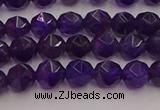 CNA936 15.5 inches 6mm faceted nuggets amethyst gemstone beads