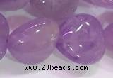 CNA984 15.5 inches 12*12mm heart natural lavender amethyst beads