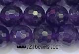 CNA992 15.5 inches 8mmm faceted round amethyst beads wholesale