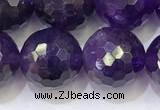 CNA994 15.5 inches 12mmm faceted round amethyst beads wholesale